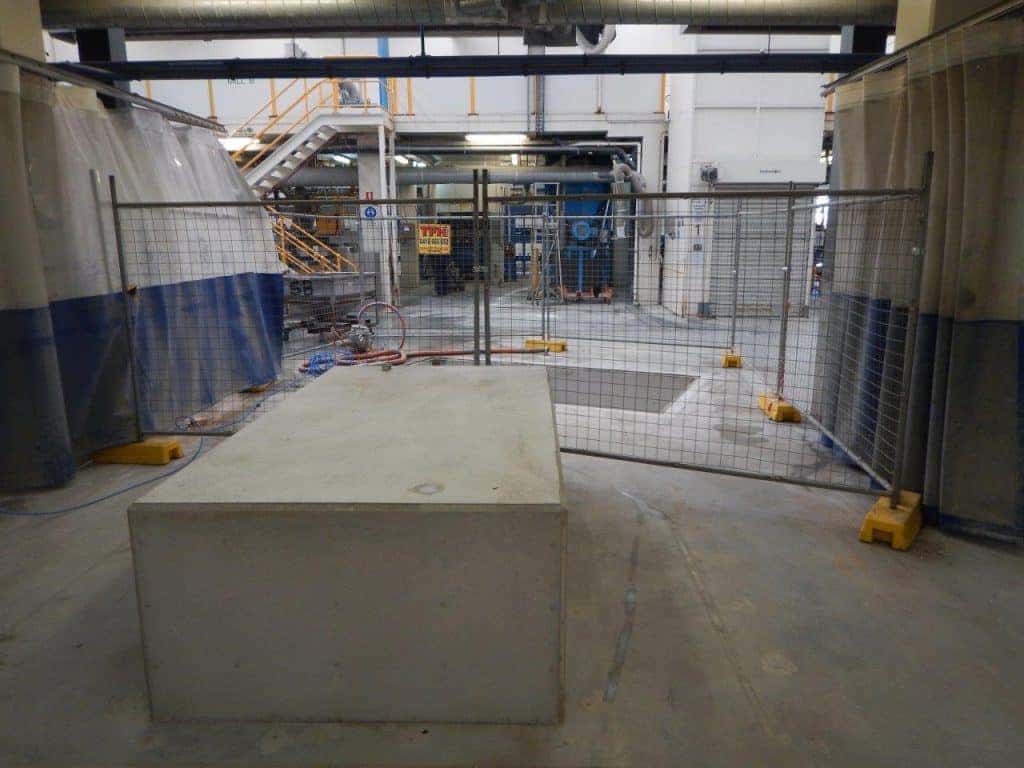 Finished concrete floor beside equipment