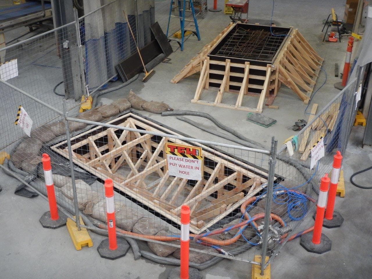 Wooden truss construction site